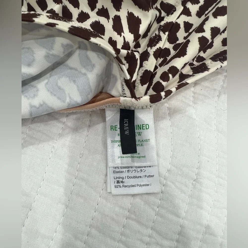 One-Shoulder Leopard Print One-Piece Swimsuit - Brown/White - Picture 2 of 3